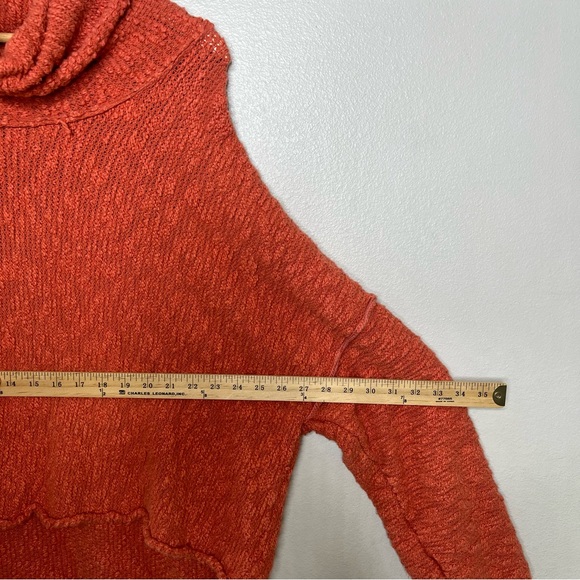 Free People Big Easy Cown Neck Pullover Coral Pink Sweater Boho Beach Lounge - L - Picture 5 of 9